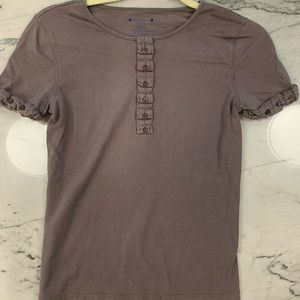 Beige toned vintage shirt with button details